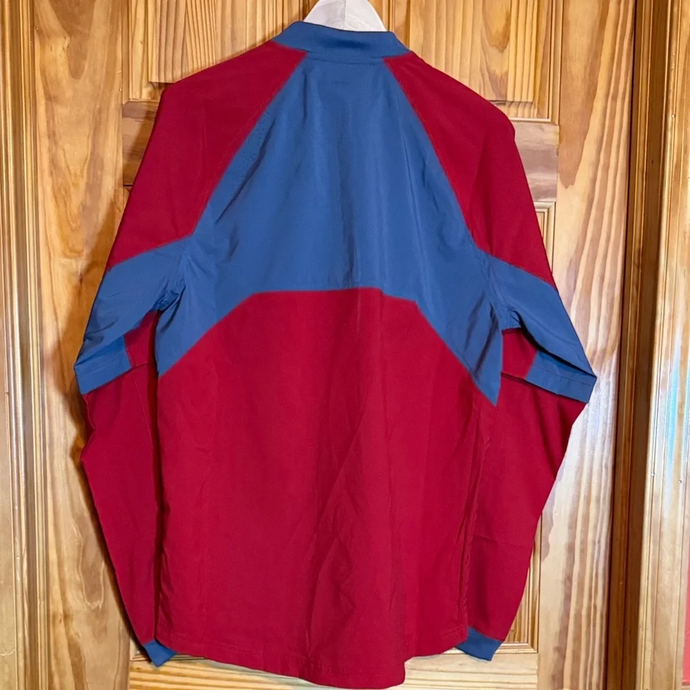 Adidas Fielders Choice quarter zip convertible jacket in red with gray accents - Picture 6 of 9